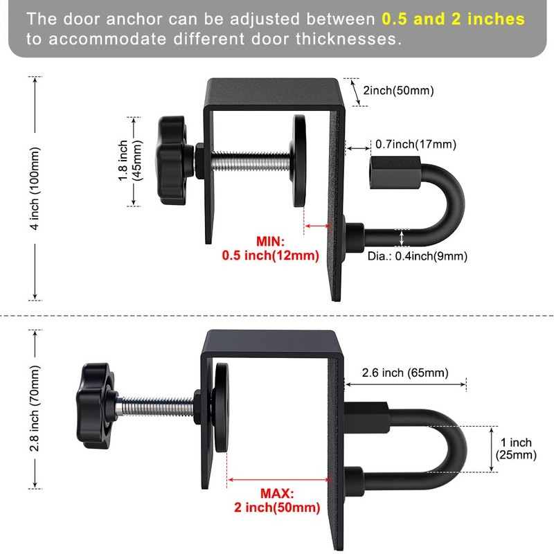 Kipika Door Anchor for Resistance Bands - Heavy Duty Steel