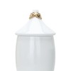 TREATLIFE HOME White Ceramic Decorative Jar with Gold Accent and