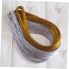 Ciieeo 100m Metallic Cord for Jewelry Making Silver String Craft Thread for Beading Wrapping and Creative Projects Glossy Decorative String