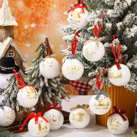 Vercraft 12 Pcs Nativity Scene Christmas Ornament 2.8 Inch Christmas Ball Hanging Decorative Religious Christmas Hanging Tree Ornament Xmas Tree Party Decorations