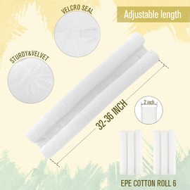 TumiMallody Door Draft Stopper Double Sided Door Draft Noise Blocker Washable Door Seal Strip Adjustable Printed Velvet Door Guard Multi Color Available (36 inch, Winter White)