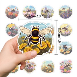 100 PCS Bee Animal Stickers for Water Bottle|Cartoon Bee Vinyl Waterproof Sticker for Water Bottle Laptop Skateboard Phone Car Decals Gifts for Kids Teens Adults for Party Favors Supplies Decor
