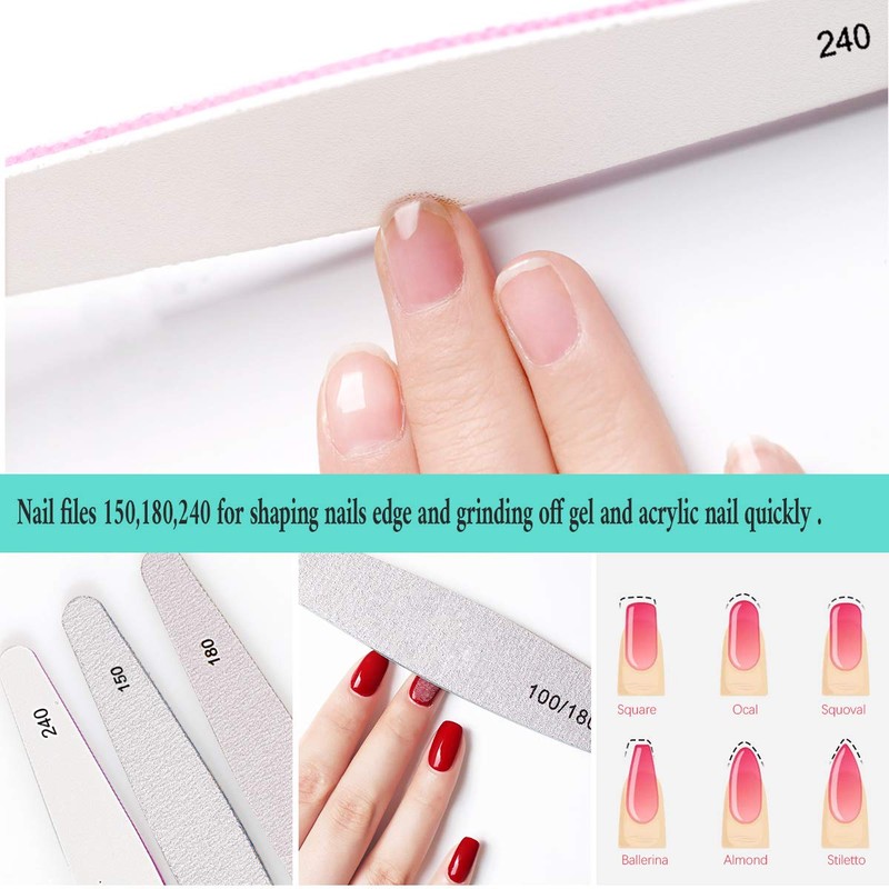 Emery Boards 6 Pieces Professional Double-Sided Nail Files Manicure Acrylic