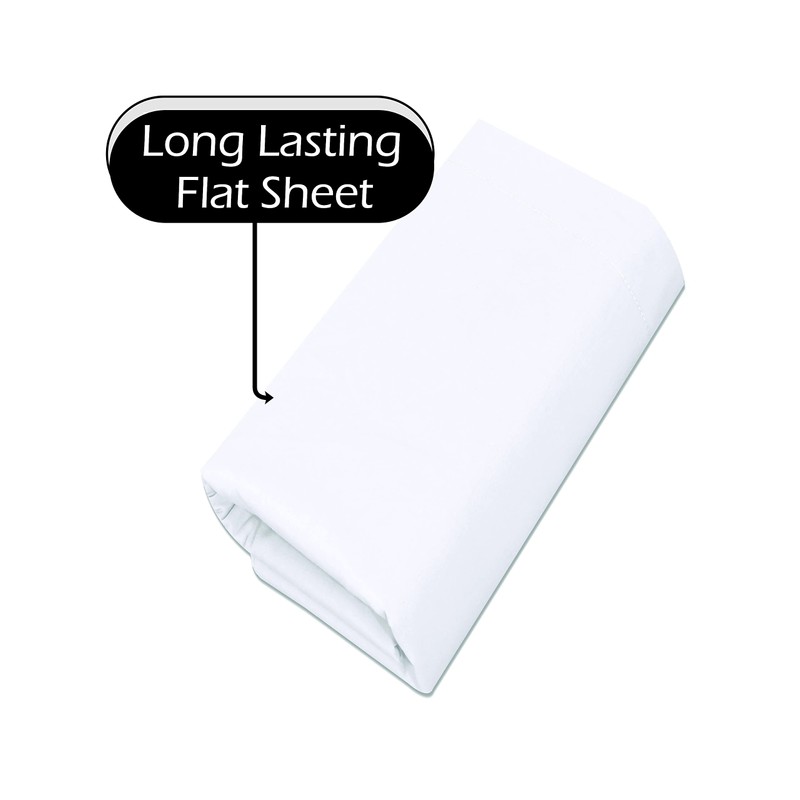 Funky Gadgets Single Bed Flat Sheets White 100% Egyptian Cotton