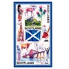 Scottish Tea Towel Souvenir Gift Scotland Saltire Flag Stag Bagpiper