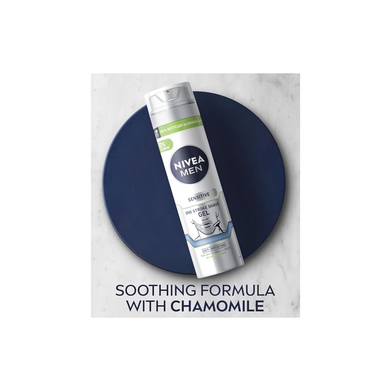 NIVEA MEN Sensitive One Stroke Shave Gel (200ml), Shaving Gel