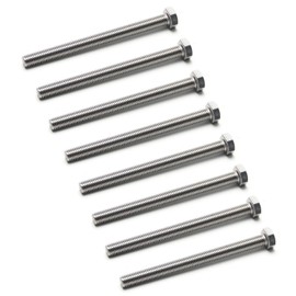 MroMax 8Pcs M6 x 110mm Hex Head Screws Bolts, 304 Stainless Steel 18-8, Fully Threaded, External Hex Drive, for Mounting Chair, Handles, Rail, Pump, Wheels, Antenna Parts, Boat and Plastic Bumpers