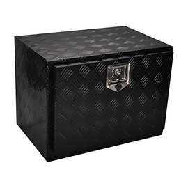 BATONECO 24 Inch Aluminum Tool Box, Truck Bed Storage Underbody Tool Organizer with T-Handle,Lock and 2 Keys for Truck,Trailer,Pickup,RV,24"X18"X17",Black