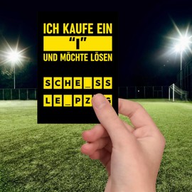 Generisch Anti-Leipzig Football Sticker 5x Black/Yellow Design Word Game Puzzle Dresden Dortmund Sticker