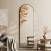 Koonmi Arched Full Length Mirror, 65"x24" Arched Black Floor Mirror,