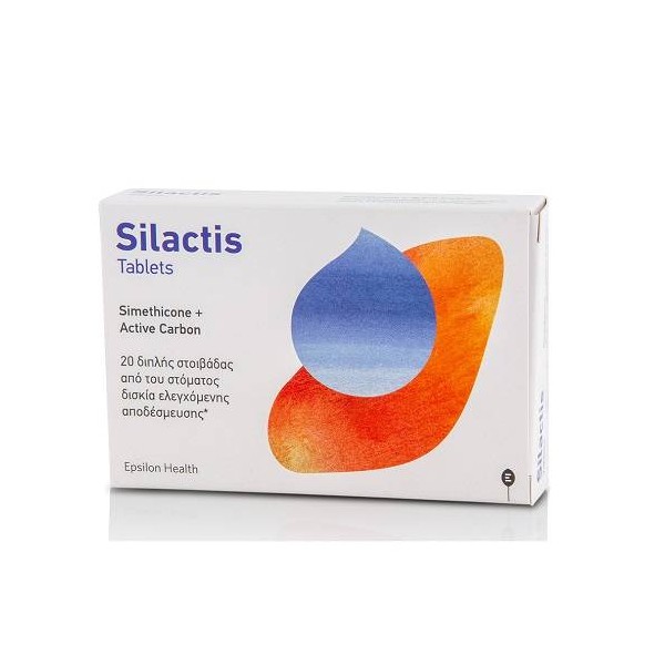 Epsilon Health SILACTIS 20 TABLETS, SIMETHICONE WITH ACTIVE CARBON, FOR