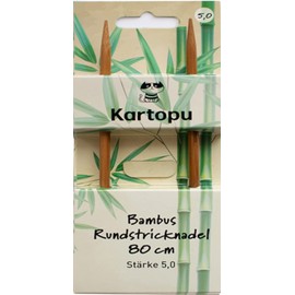 Bamboo Circular Knitting Needle 80 cm Various Thicknesses with High-Quality Metal Rope Knitting Needle Made of Smooth Polished Bamboo (5.0 mm)