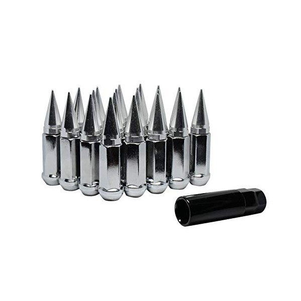 Spike Lug Nuts 24 Pc Installation Kit 1/2" Chrome