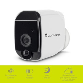 Lloyd's Cámara IP Inteligente Interior y Exterior, Lloyd´s, Modelo LC-1274, Cámara IP Wifi, Full HD 1080P, Compatible con Alexa y Otros Asistentes Virtuales, Color: Blanco.