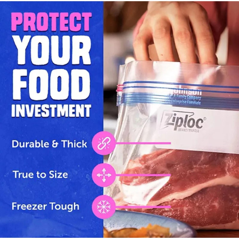 Ziploc Seal Top Quart Freezer Bags, 216 ct.