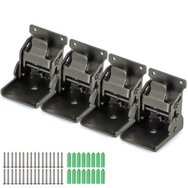 MDLUU Folding Brackets Heavy Duty, 90 Degree Self-Lock Hinges for Table Leg, Wall Shelf, 330lbs Per, Pack of 4(Gunblack)