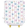 JEJOMEAG Dog Paw Shower Curtain Cute Colorful Paws Print Pet
