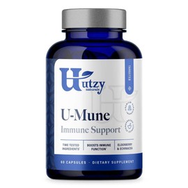 Utzy Naturals U-Mune | Immune Support w/Elderberry, Echinacea, Oregano | Made in USA | 3rd Party Tested | 60 Capsules