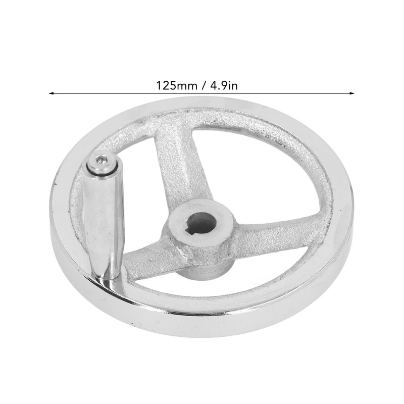 3 Spoke Hand Wheel with Revolving Handle Cast Iron Round