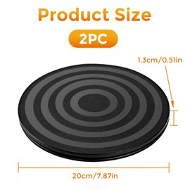 APKOL 2 x Turntable Universal 20 cm Turntable Rotating Platform Rotating Plate Multi-Purpose Rotating Platform with Steel Ball Bearings Heavy Duty 15 kg for TV Laptops Crafts Plants Kitchen, Black