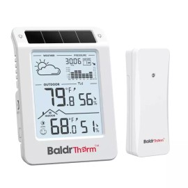 BaldrTherm 무선 기상 관측소 듀얼 존 실내 및 실외/집 온도 습도 모니터 자동 스마트 백라이트 [White] BaldrTherm Wireless Weather Station Dual Zone Indoor and Outdoor/Home Temperature Humidity Monitor Automatic Smart Backlight [White]