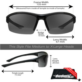 proSPORT Polarized Bifocal Sunglasses Readers Fishing Golf Tennis Cycling Motorcycle Running Driving Gray Lens Men Women +1.00 +1.25 +1.50 +1.75 +2.00 +2.25 +2.50 CA