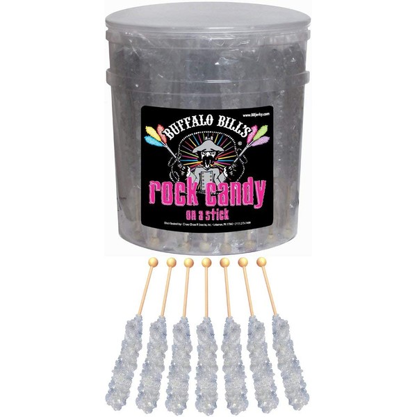 Buffalo Bills Natural (Silver) Rock Candy On A Stick (36-ct tub silver rock candy crystal sticks)