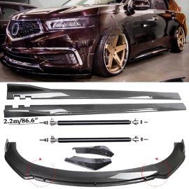 Unbranded Carbon Fiber Front Bumper Lip Spoiler & Side Skirt For Acura MDX Body Kits