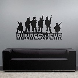 German Armed Forces Soldiers Team One Army Wall Art Wall Sticker Decal (Approx. 45x25 cm Black # 3803