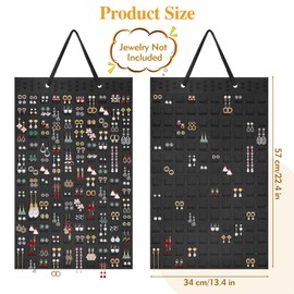 RYANNER Hanging Earring Storage Organiser, Large Earring Holder, Wall Mount Hanging Jewellery Organiser, Holds Up To 300 Pairs, Soft Felt Earring Storage for Women Girls