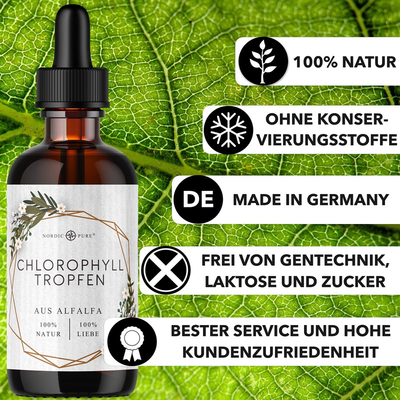 Chlorophyll Liquid from Alfalfa - 100 ml Liquid Chlorophyll -