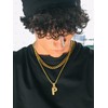 Richsteel Diamond Bubble Letter Necklace E Initial Chain for Men
