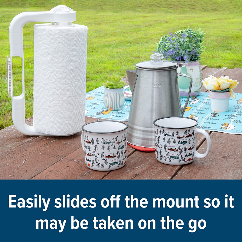 Camco Paper Towel Holder | Features Adjustable Side Knob &