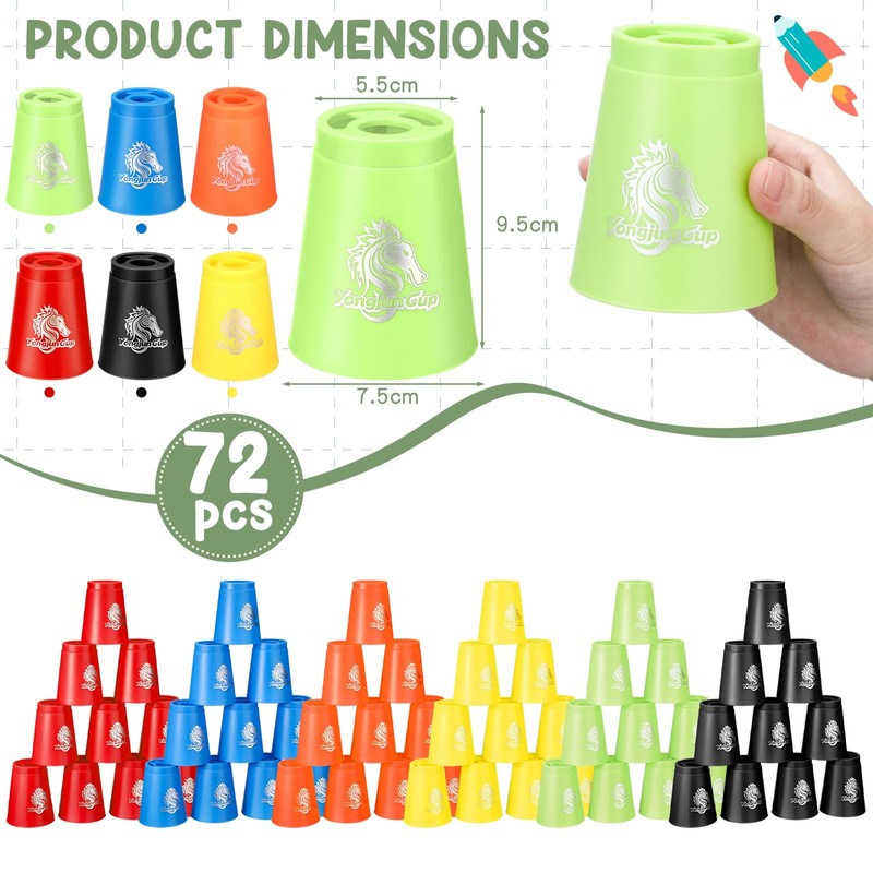 Libima 72 Pcs Sports Stacking Cups Set Stack Cup Party