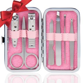 Manicure Pedicure Set Stainless Steel Nail Clippers Personal Nail Clipping Tools Portable Travel Grooming Kit with Snap-shut Case