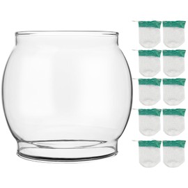 LVACODV 10-Pack Lantern Mantles & Glass Globe Replacement, Compatible with Coleman Lantern Parts & Ozark Trail Lanterns, Fits R690B051 & Other Fuel Lantern Models 200A/B,242/A/B/C