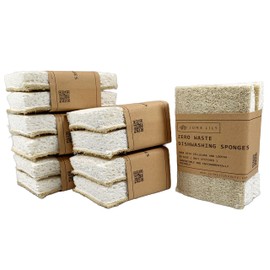 June Lily Natural Kitchen Dish Sponge Vegan Plant-Based for Dish Washing Home Cleaning - Each Pack Contains 2 Sponges (6 Pack)