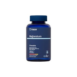 Trace Minerals Suplemento de Magnesio Masticable para Adultos y Niños - de Glicinato y Citrato de Magnesio - Sin Azúcar - Frambuesa Limón - 120 unidad