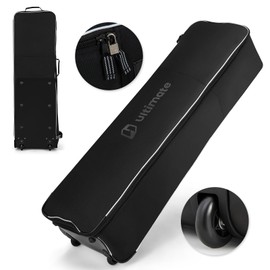 GYMAX Golf Travel Bags, Heavy Duty 900D Oxford Cloth Wear Resistant & Waterproof Golf Travel Cover w/Wheels, Thick Sponge, Lock & Anti-Slip Pads, Foldable Lightweight Golf Bag Travel Case for Airline