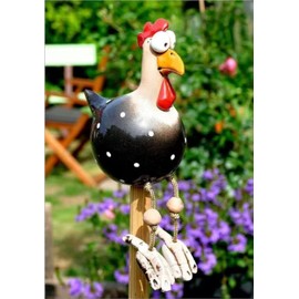 DYOUen Chicken Decorative Garden Handmade Garden Stake Rooster Garden Statue Hen Garden Decoration Chicken Garden Figure Resin Garden Decoration for Outdoor Balcony Living Room (Black)