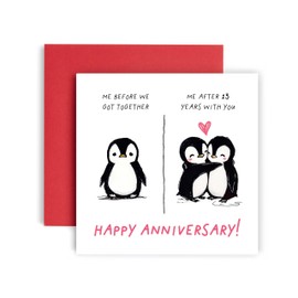 Huxters 13th Anniversary Card for Husband or Wife - 13 years of happiness after being with you Love - 14.8cm (13 years)