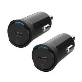 Scosche CPDC20 PowerVolt 20-Watt Certified USB Type-C Fast Car Charger with Power Delivery 3.0 for All USB-C Devices (Pack of 2)