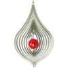Teardrop Stainless Steel Wind Spinner with Crystal Decoration 10.5 cm