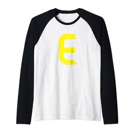 Creative Bold Yellow Letter E - Design Alphabet - Marker Raglan Baseball Tee