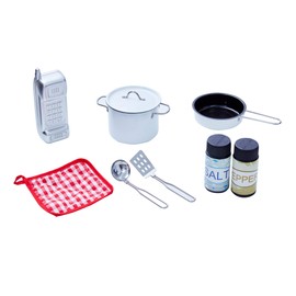 Teamson Kids Little Chef Boston Kids Play Kitchen Set with Play Phone & Cookware, Small Play Kitchen with Subway Tile Backsplash, White/Gold