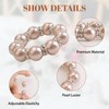 URROMA 24Pcs Pearl Rhinestone Napkin Rings, Pink Pearl Napkin Holders