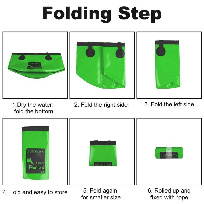 AUTODECO - cubeta plegable de 5 galones, cubeta de agua