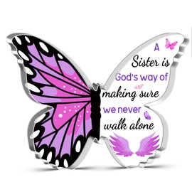 Butterfly Acrylic Plaque for Sisters & Best Friends - Inspirational Keepsake Gift for Women, Desk Decor, Friendship Gift with Butterfly Design - Perfect for Sisterhood & Best Friends