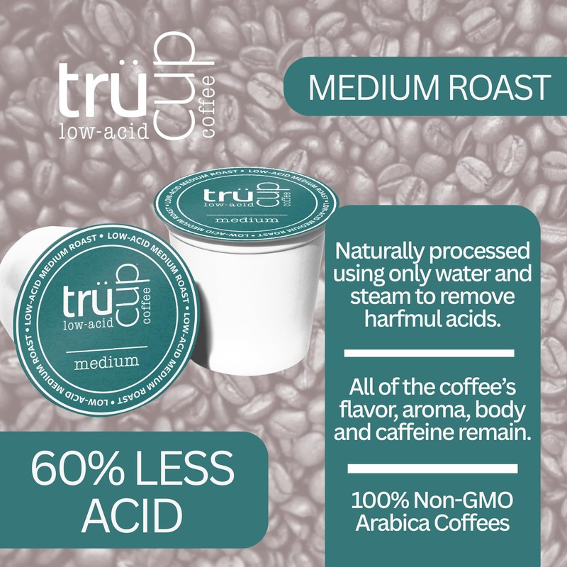 trücup Low Acid Coffee - Medium Roast - 48 Count