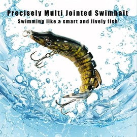 selake 5pcs Lifelike Fishing Lures for Freshwater and Saltwater,Lifelike Swimbait for Bass Trout Crappie, Slow Sinking Bass Fishing Lure,Fishing Gifts for Men (Pickerel)